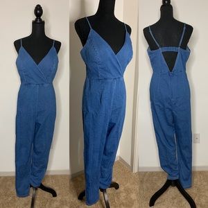 Spaghetti Strap Denim Jumpsuit